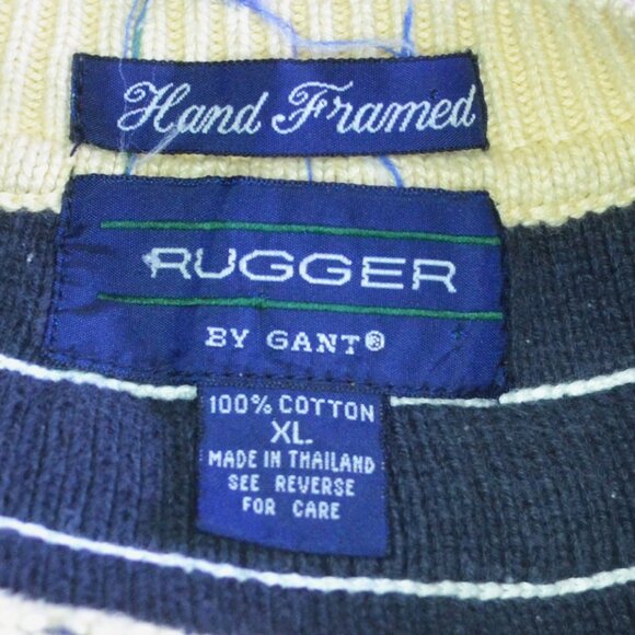Gant Rugger Men's Sweater Cable Knit V Neck XL Discontinued Line Hand Framed - Picture 8 of 9